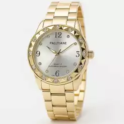 Relógio Feminino Dourado Banhado a Ouro 18k A Prova D'água Quartzo em Aço Inoxidável Pallyjane Guke