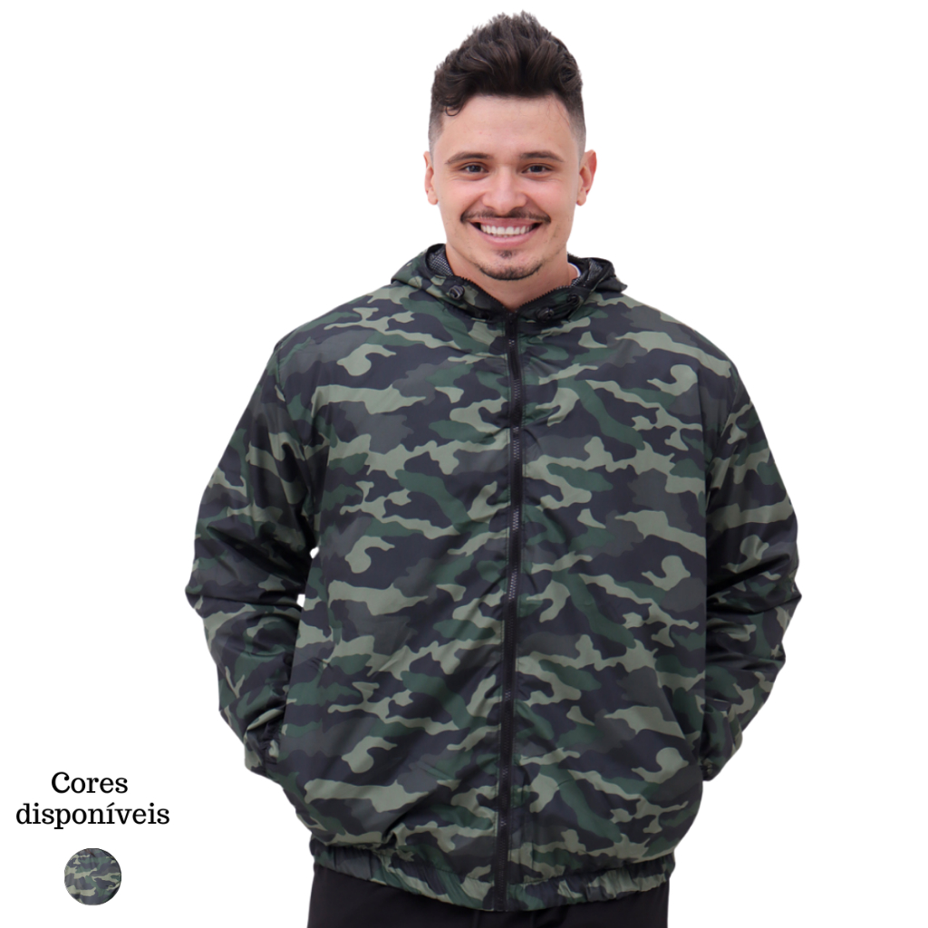 Jaqueta Corta Vento Impermeável Camuflado Rápida Material Premium Confortável Frio Inverno Corrida