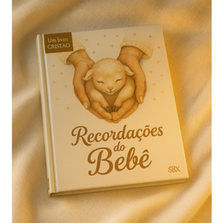 Livro Recordações do Bebê Cristão – Álbum de Memórias com Capa Dura e Ilustrações Religiosas em Oferta na Shopee