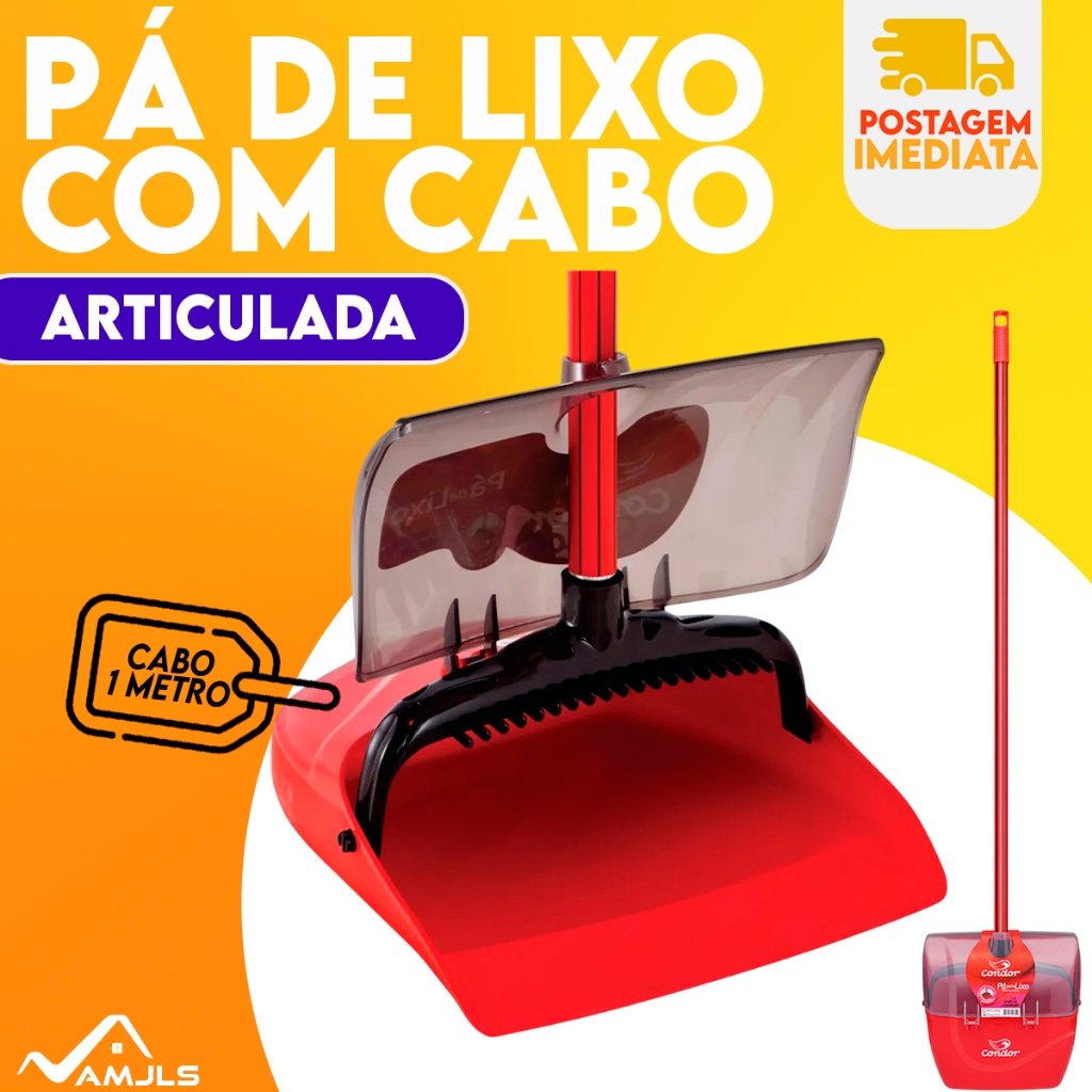 Pa De Lixo Com Cabo Condor Caçamba Pega Fácil Sem Dor Nas Costas em Oferta na Shopee