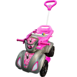 Quadriciclo Spider Girl 1 a 3 Anos Até 30kg - Motoca Carro Passeio Menina - Ajuste Altura P/ Crianças De Até 100cm