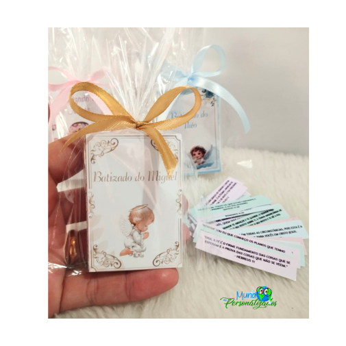 10 Caixinhas de papel com versiculos lembrancinhas de batizado em Oferta na Shopee
