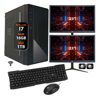 Computador Intel I7 16gb Ssd 1tb 2 Monitor 23 - Completo em Oferta na Shopee