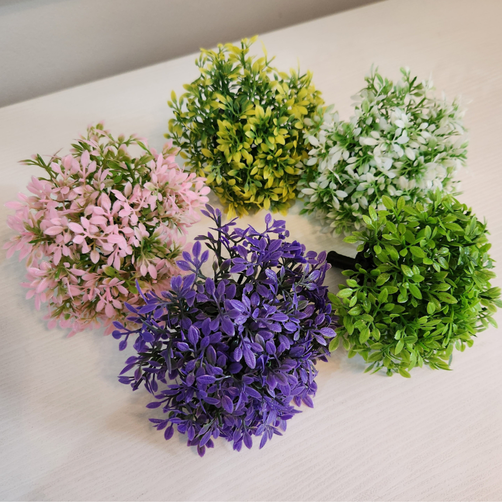 UNIDADE Mini Buquê Meia Bola de Folhas Artificiais para Vaso e Decoração