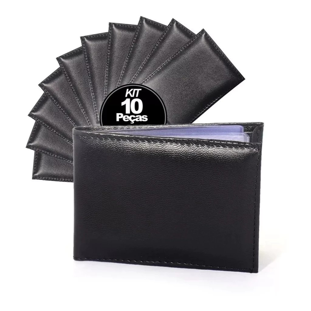 kit 10 Carteira Slin F Masculina Carteira com Porta-Cartão CNH