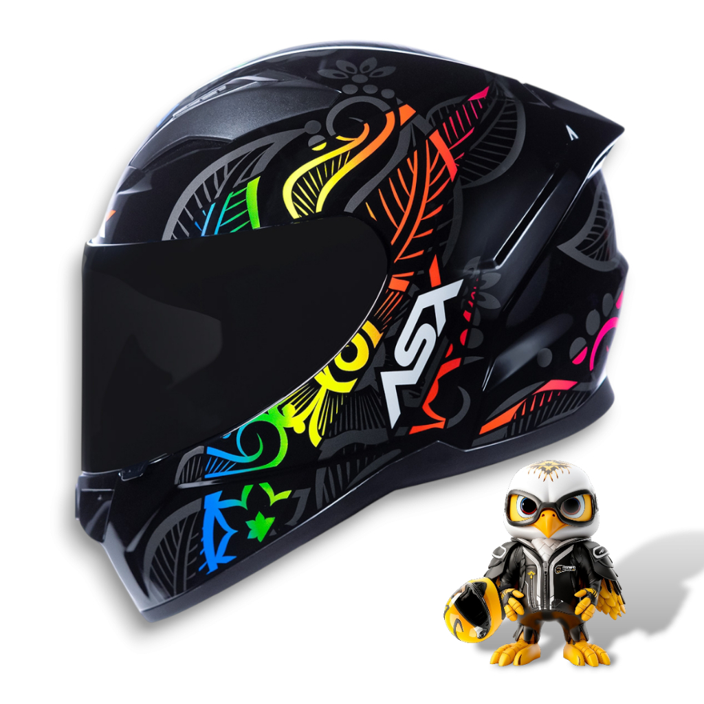 Capacete Asx City Flowers Branco / Preto Brilhante Unissex