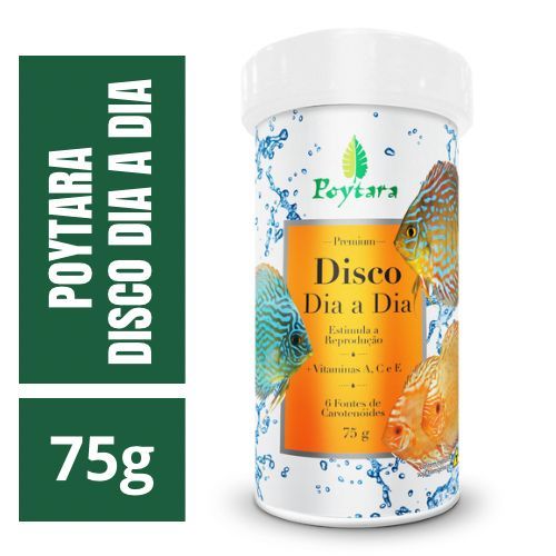 Ração Para Peixes Disco Dia A Dia 75g Poytara