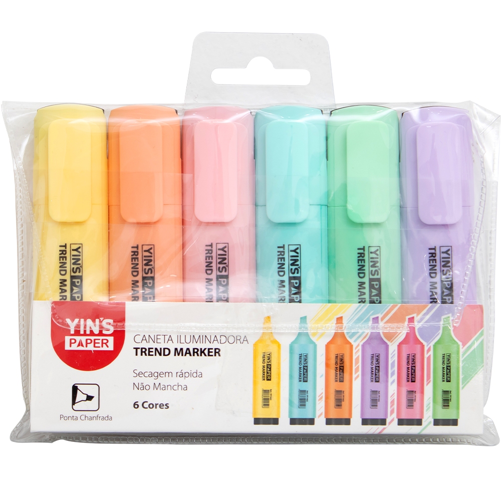 MARCA TEXTO TONS PASTEL BIG 6 CORES