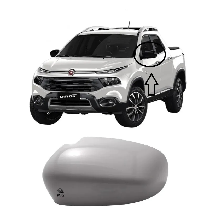 Capa Retrovisor Fiat Toro/ Jeep Compass Branco Ambiente Original Lado Esquerdo