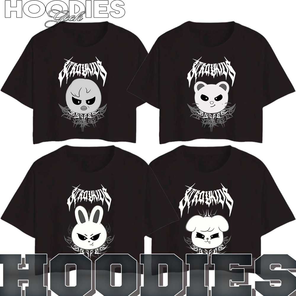 Blusa Cropped Feminino OVERSIZED Stray Kids Mascotes Gotico Integrantes Fofo Escolha Sua Estampa em Oferta na Shopee