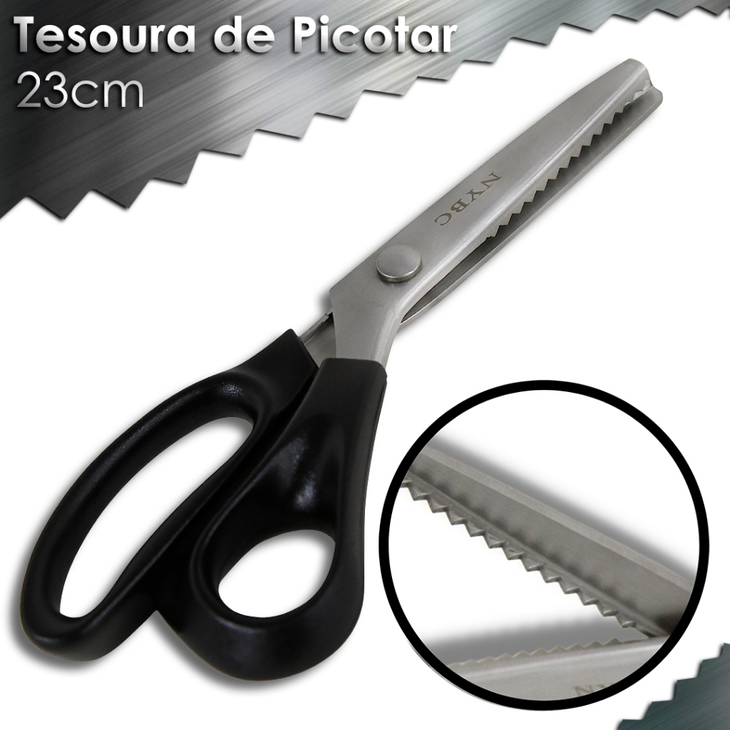 Tesoura Picotar Tecido 23cm – Corte em Ondas, Acabamento Profissional - MN em Oferta na Shopee