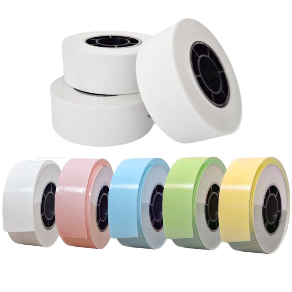 3 Etiqueta Adesiva Térmica Branca Colorida Contínua / Segmentada Impermeável HP2/HP3/HP4 em Oferta na Shopee