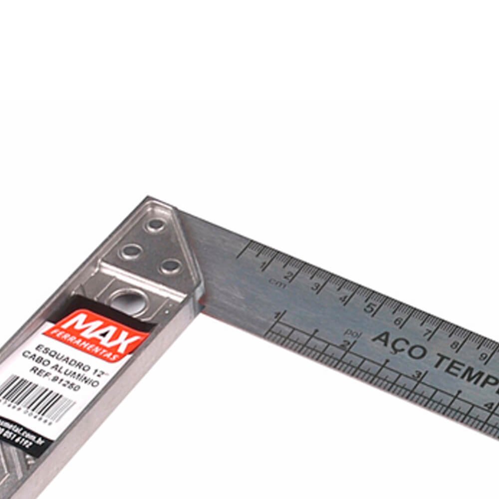 Esquadro Régua Profissional Serralheiro Pedreiro Marceneiro 12" Polegadas 300mm Aferido 90º em Oferta na Shopee