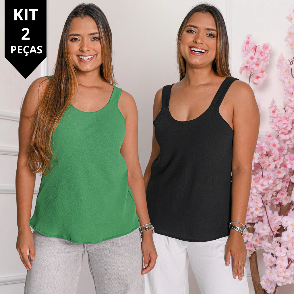 Blusa Regata Feminina Alca Larga Crepe Duna Blusinha Elegante Social Decote Soltinha Combinar Cores