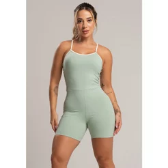 Macaquinho Fitness Alcinha Off White Poliamida Mvb Modas