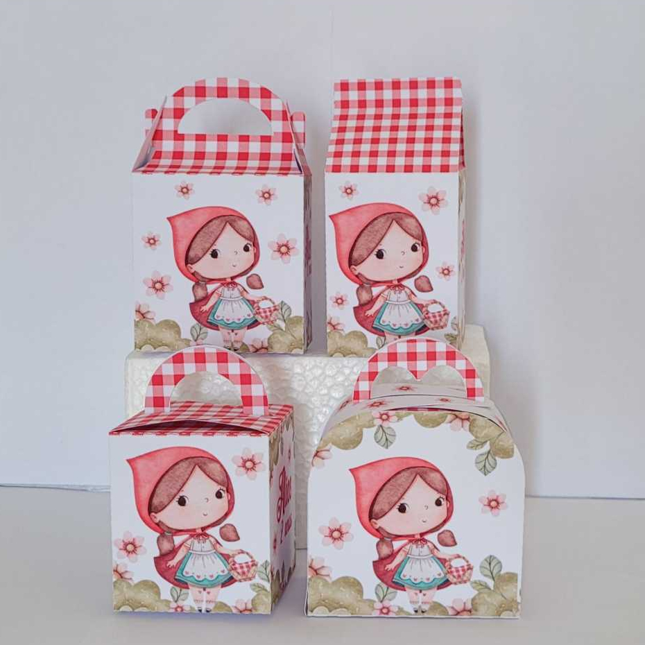 Caixinha Mimo Chapéuzinho Vermelho Personalizada | Nome e Idade | Aniversário Infantil Menina | Decoração Mesa