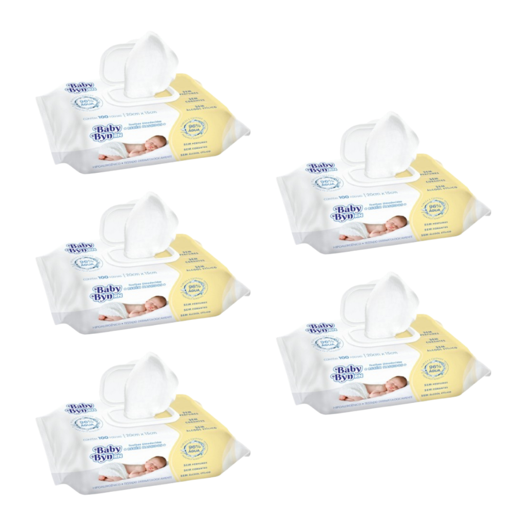 Kit Toalha Umedecida Baby Byn RN S/Perfume 500 Folhas