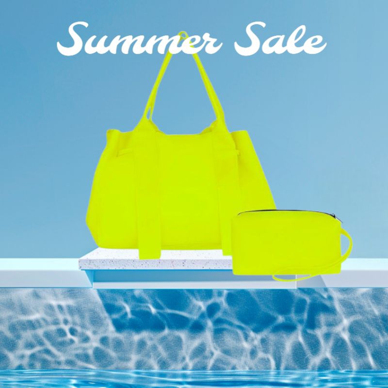 kit  sacola de praia e necesser feminina  lisa impermeável para o verão praia e piscina