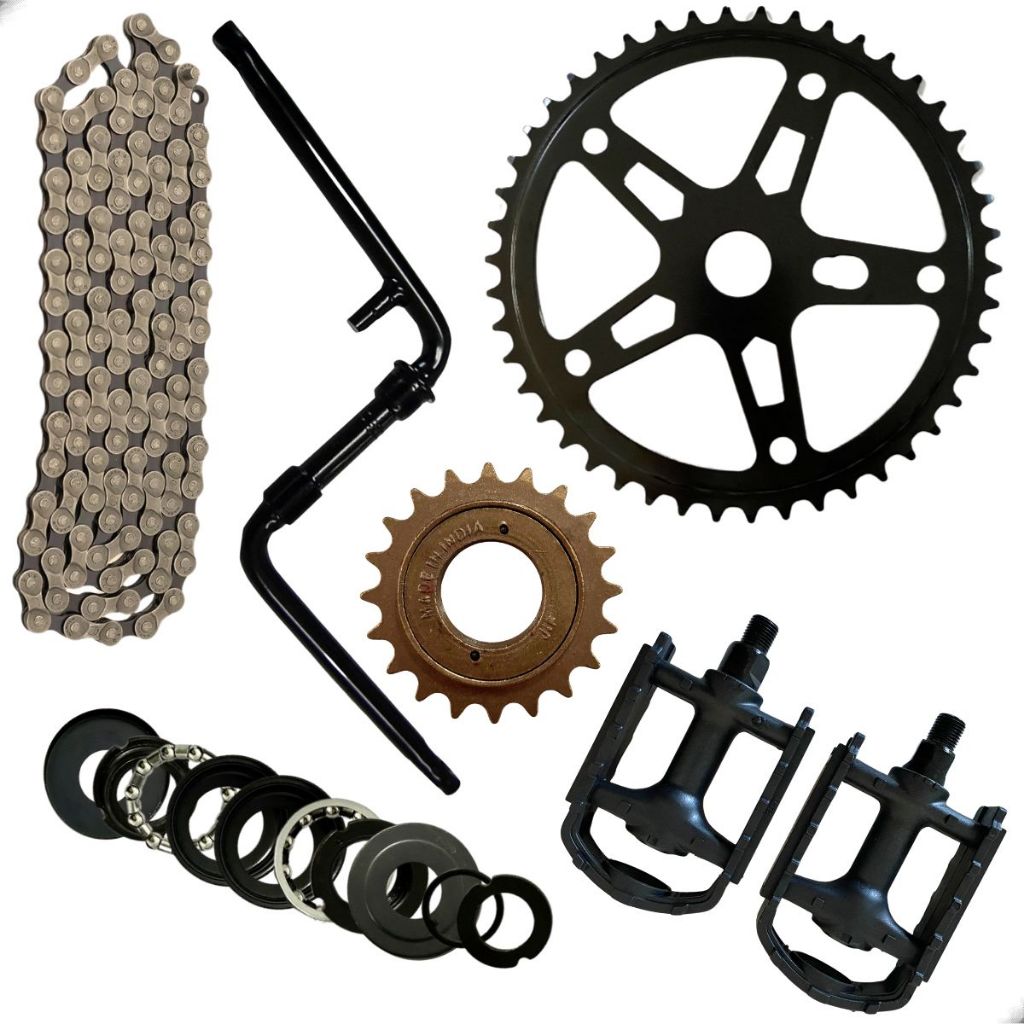 Kit Relação Coroa Catraca E Corrente Conjunto Completo Sem Marcha Centro E Pedal Bike