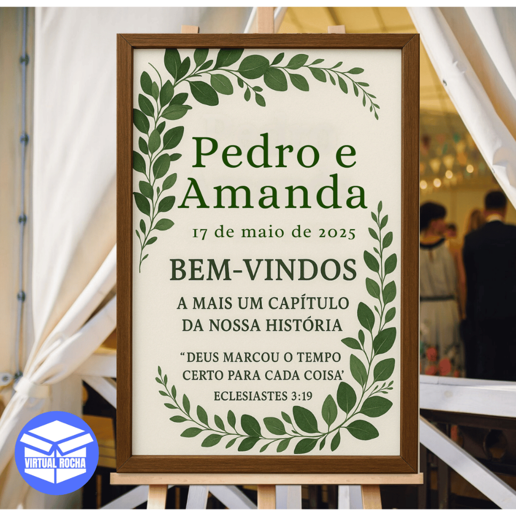 Quadro Placa Decoração Noivos Casamento Noivos Bem Vindo Borda Marrom Festa MDF
