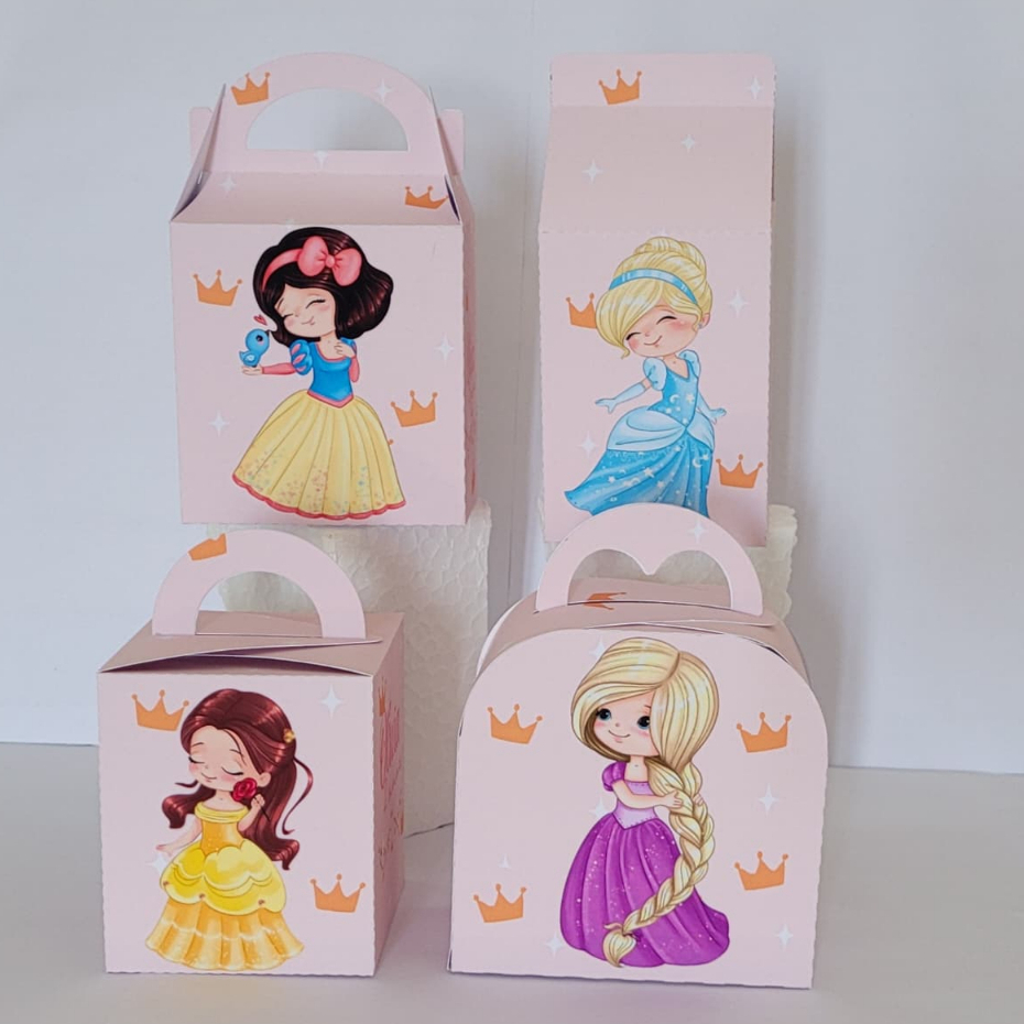 Caixinha Mimo Princesas Personalizada | Nome e Idade | Comemoração Infantil Aniversário Menina | Decoração Mesa