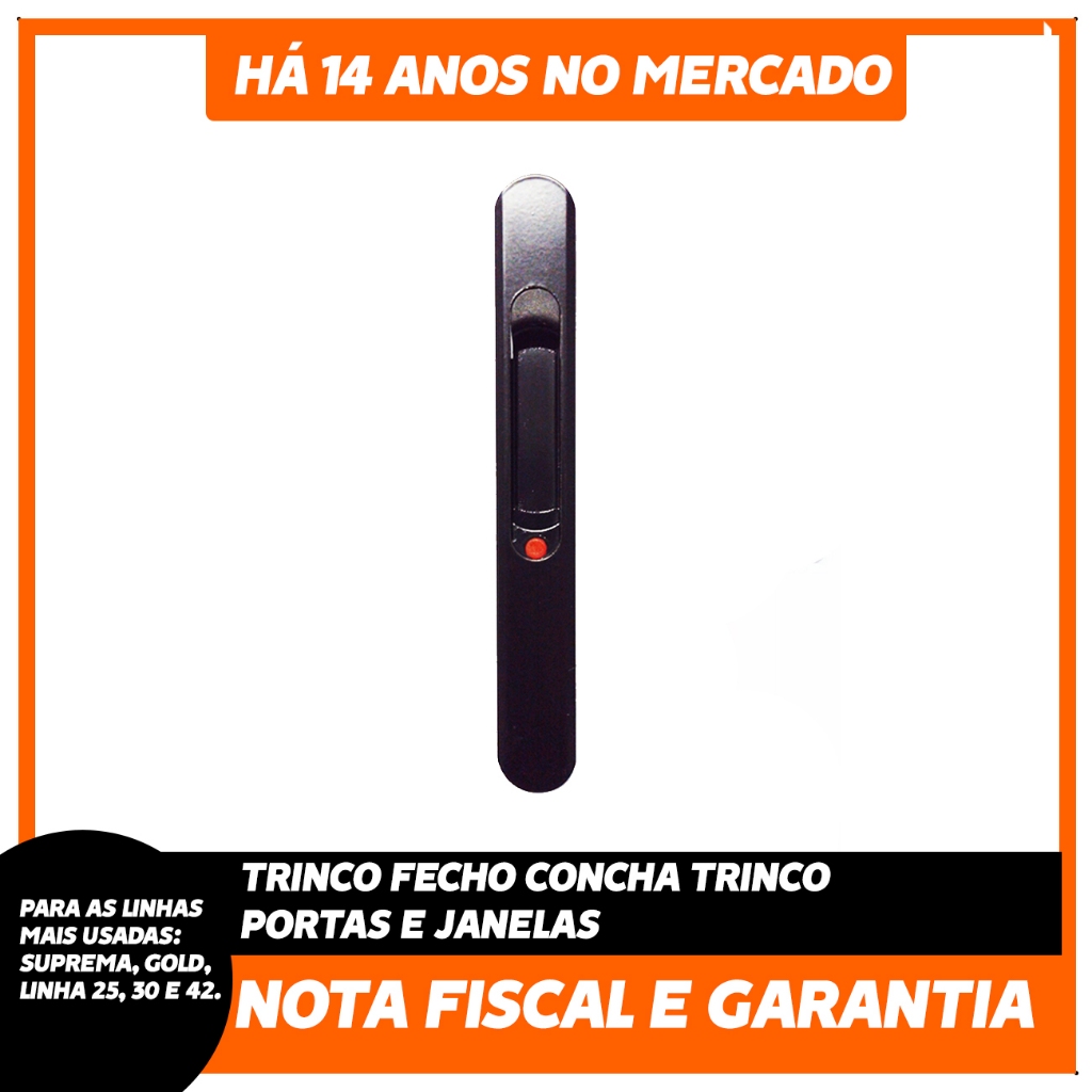 Trinco Fecho Slide Concha De Embutir Para Esquadria Porta de Correr Janela de Alumínio Preto
