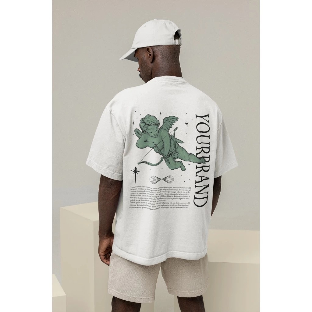 Camisetão Oversized Streetwear 'Angel' Estampa Gráfica 100% Algodão Unissex