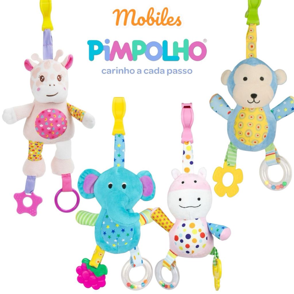 Mobile Carrinho Bebê Conforto Chocalho e mordedor Pimpolho