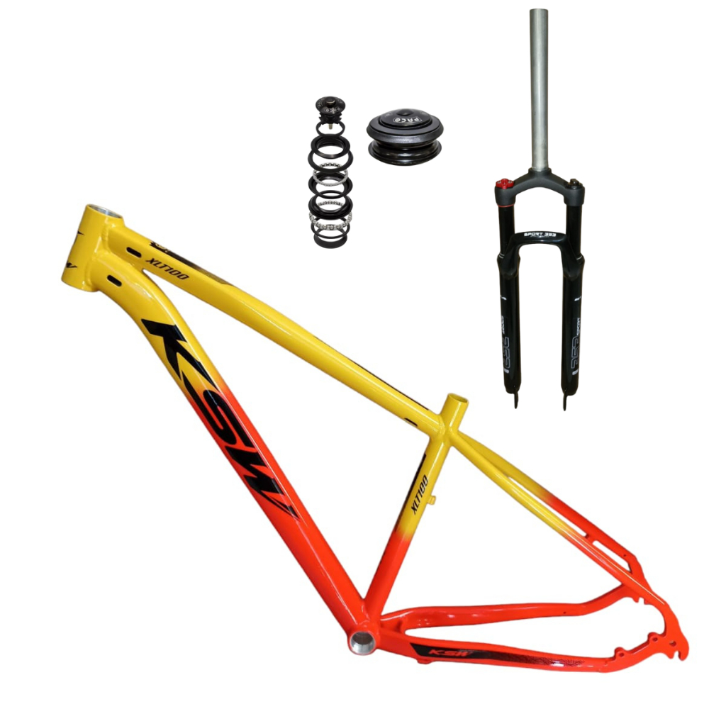Quadro 29 Ksw Xlt100 Aluminio Masc + Garfo C/Trava Ombro Ajuste Preload+Caixa de Direção 1.1/8*44*30