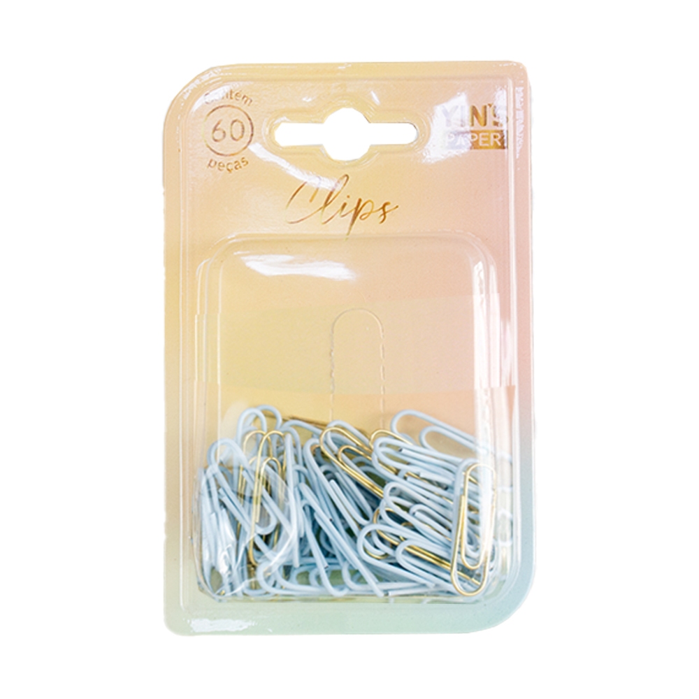 Clips em Tons Pastel e Dourado 28mm com 60 und (escolha a cor)