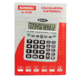 Calculadora Eletrônica De Mesa 12 Dígitos Al1038b Alfacell