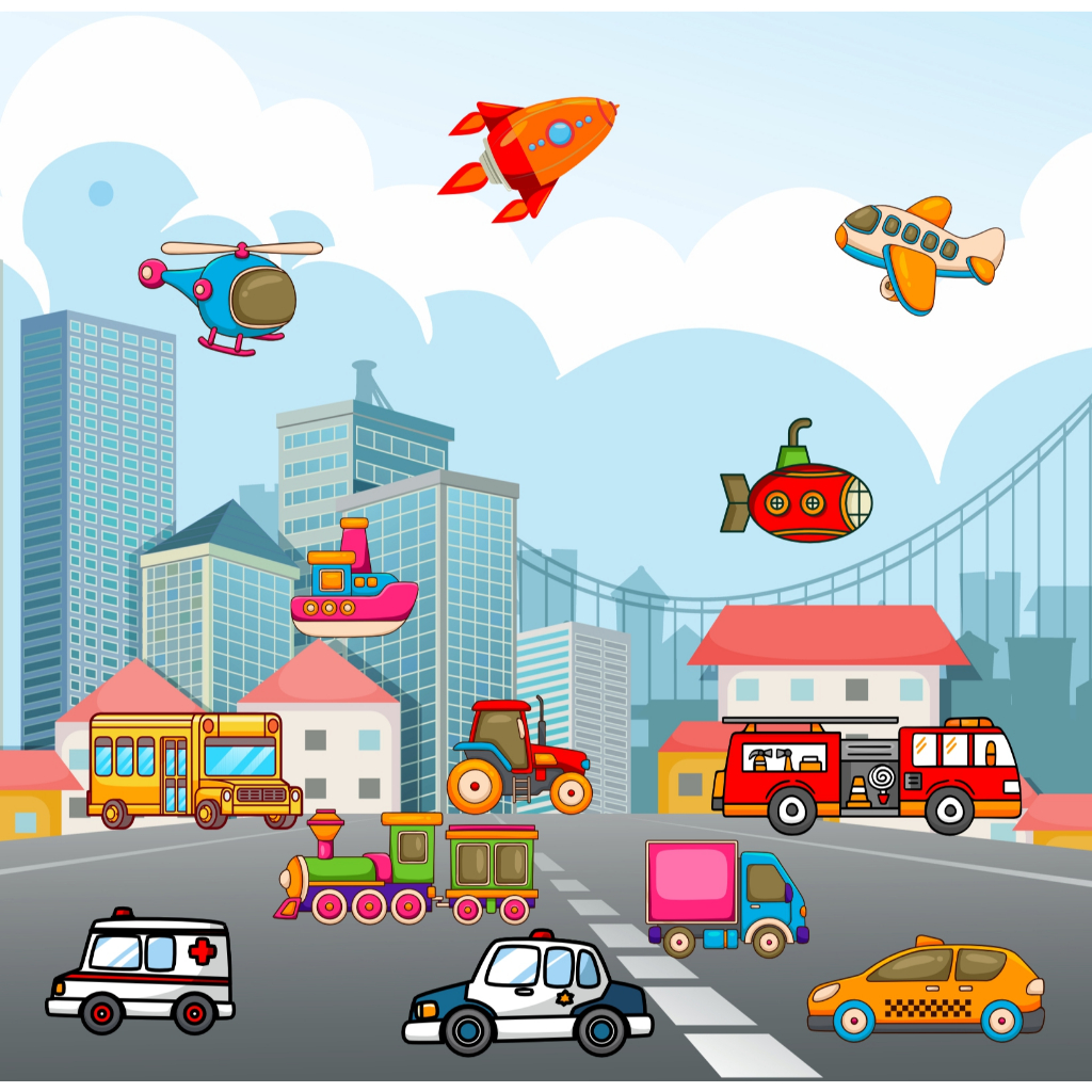 Brinquedo kit imãs transportes - brinquedo infantil menina (o) - Manta Magnética - brinquedos educacionais