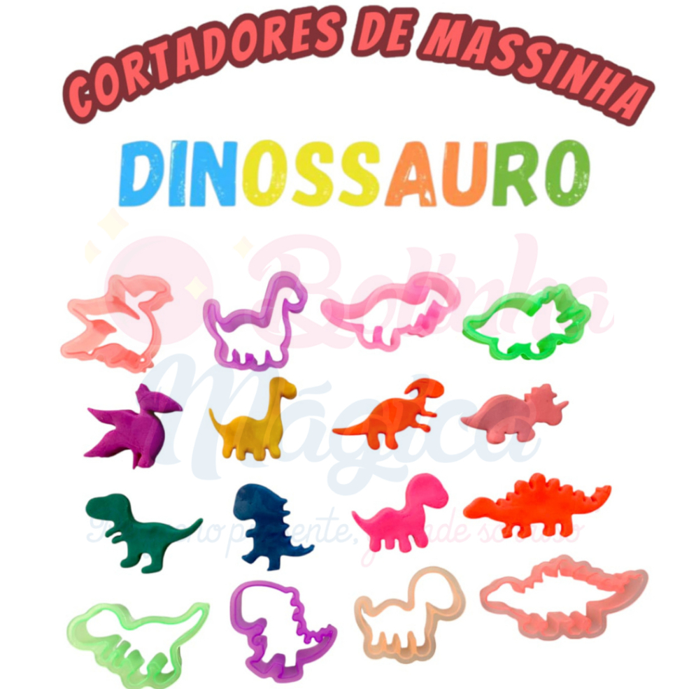 40 Cortador Forminha Dinossauro Massinha Modelar Biscoito Molde Lembrancinha Kit P Aniversario Festa