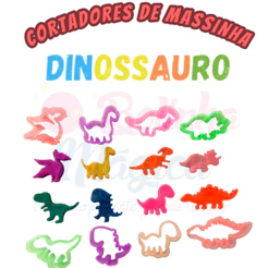 40 Cortador Forminha Dinossauro Massinha Modelar Biscoito Molde Lembrancinha Kit P Aniversario Festa