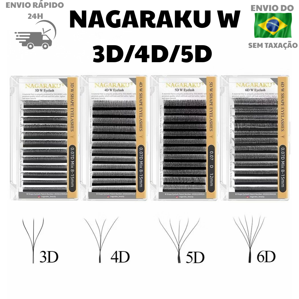 Cílios Nagaraku W 3D 4D 5D Volume Egípcio Fio W Alongamento Extensão Cilios Cola Adesivo Retenção em Oferta na Shopee