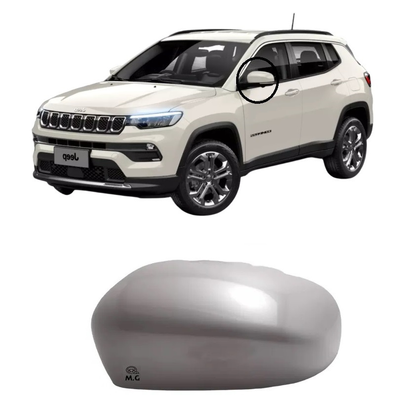 Capa Retrovisor Jeep Compass/ Fiat Toro Branco Polar (Pérola) Original Lado Esquerdo