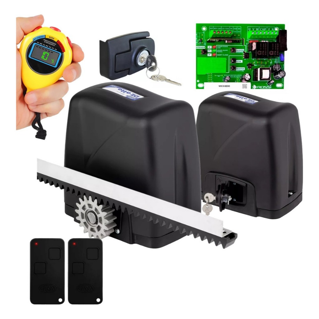 Kit Motor Rossi Completo Dz Atto Turbo 3,5m Cremalheira 2 Controles 350kg em Oferta na Shopee