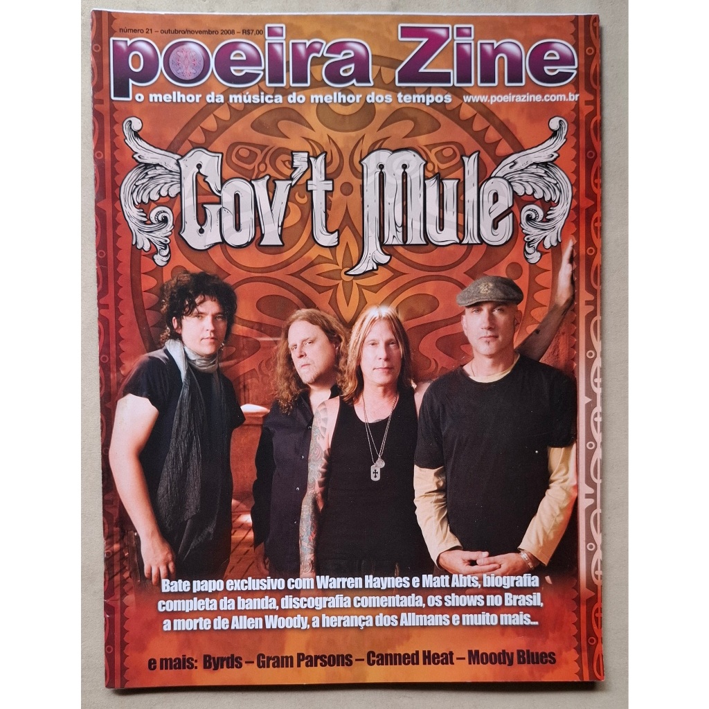 REVISTA POEIRA ZINE 21 COY'T MULE  BYRDS CANNED HEAT MOODY BLUES