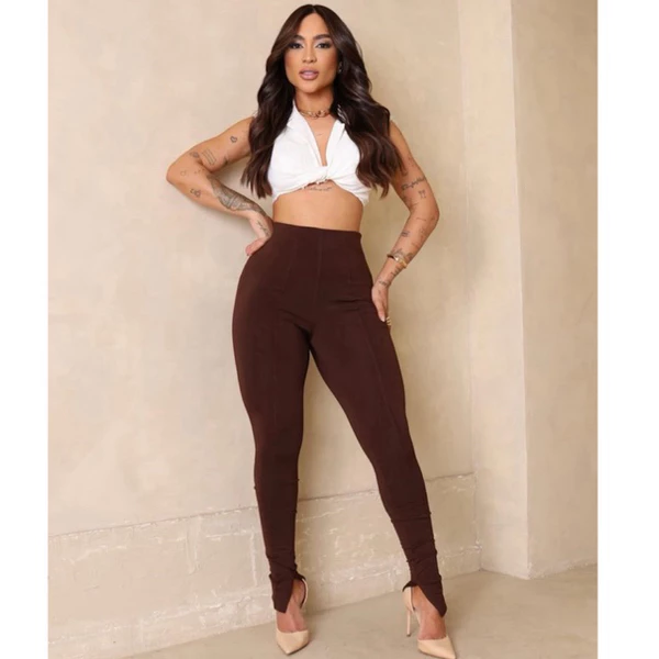 Calça Feminina Montaria Zhara Skinny Legging Cintura Alta Básica Casual Moda Outon Inverno