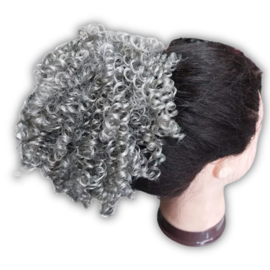 Aplique Coque De Cabelo Orgânico Cacheado Afro Puff em Oferta na Shopee