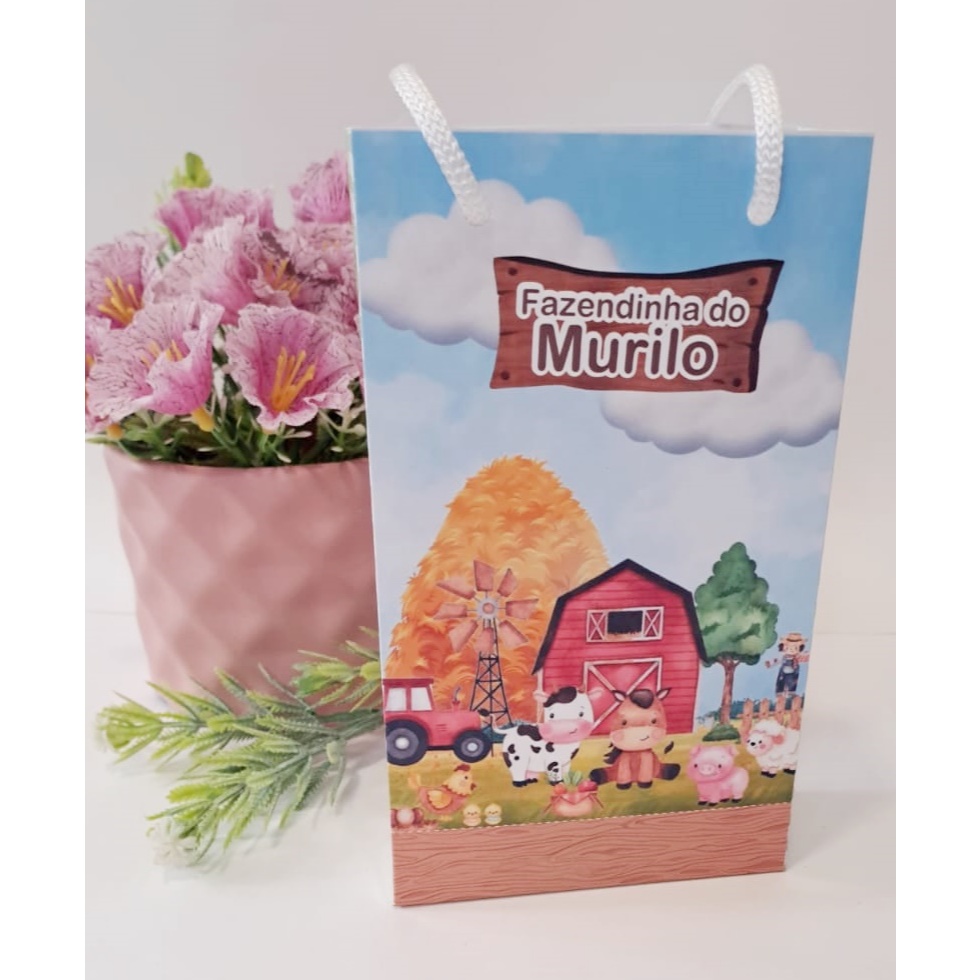 Sacolinha Surpresa personalizada PP/ Fazendinha verde / Lembrancinha de aniversário Fazendinha Verde