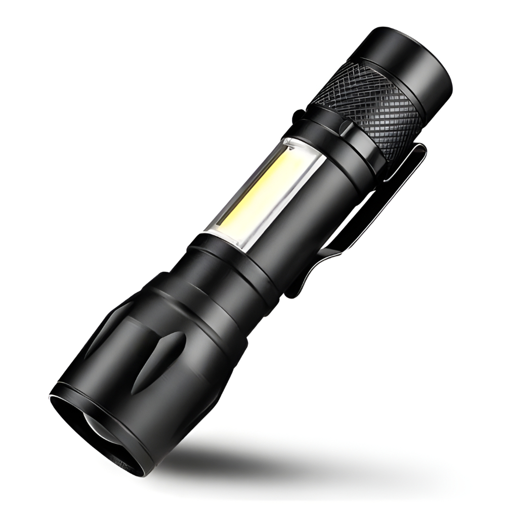 Mini Lanterna Tática, USB, luz forte,  portátil,  Led E Zoom Recarregável Com Clipes