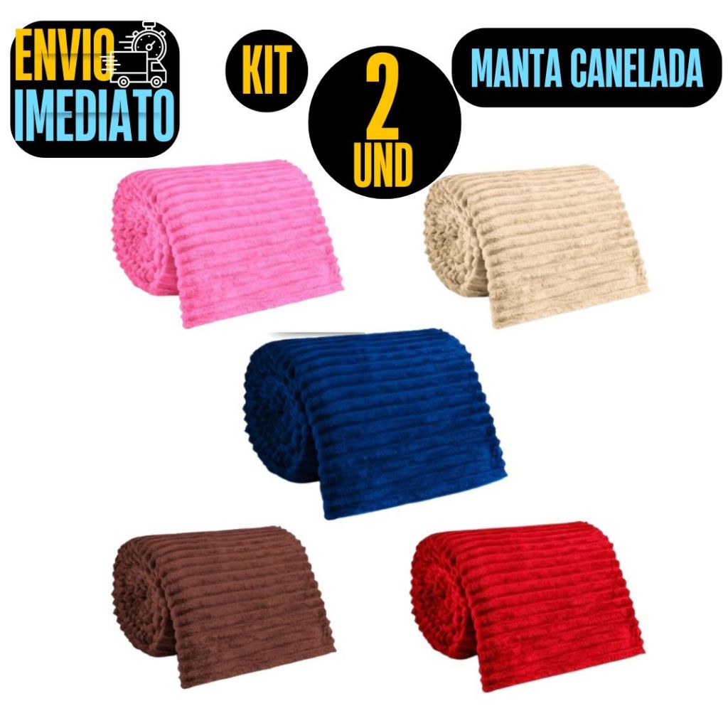 Kit 2 Manta Lisa Para Bebê Soft Canelada 1.00 x 0.90 Premium