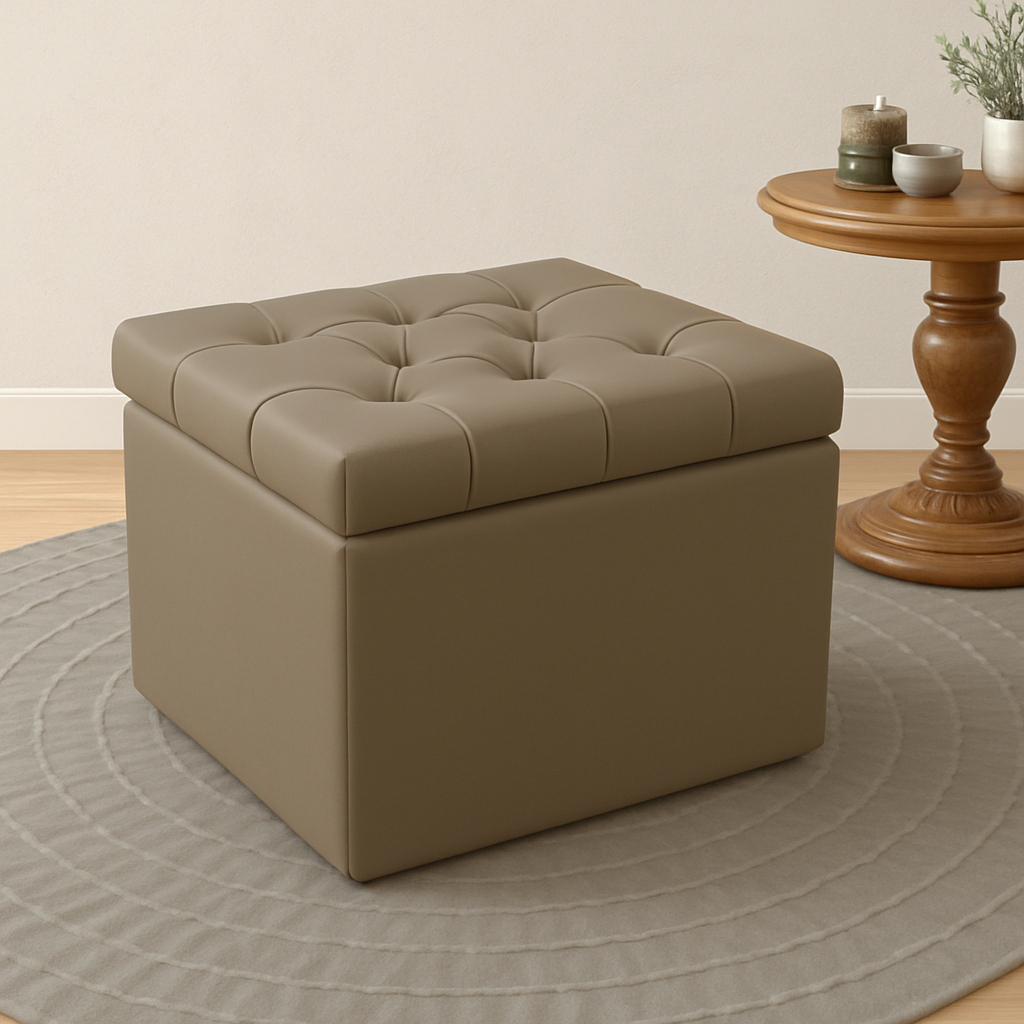Puff Baú Quasar em Capitonê no Tecido Veludo - Elegância e Conforto Aradecor
