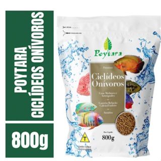 Ração Para Peixes Premium Poytara Ciclídeos Onívoros Bag 800g em Oferta na Shopee