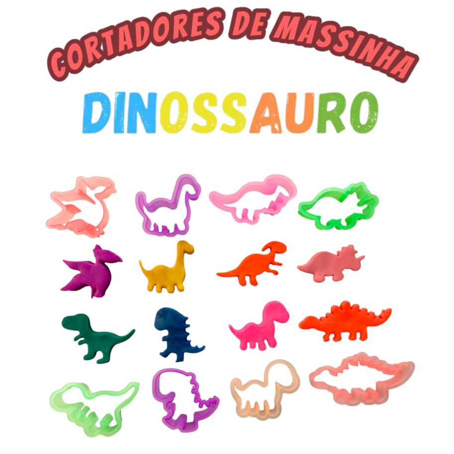 60 Cortador Forminha Dinossauro Massinha Modelar Biscoito Moldes Lembrancinha  P/ Aniversario Prenda