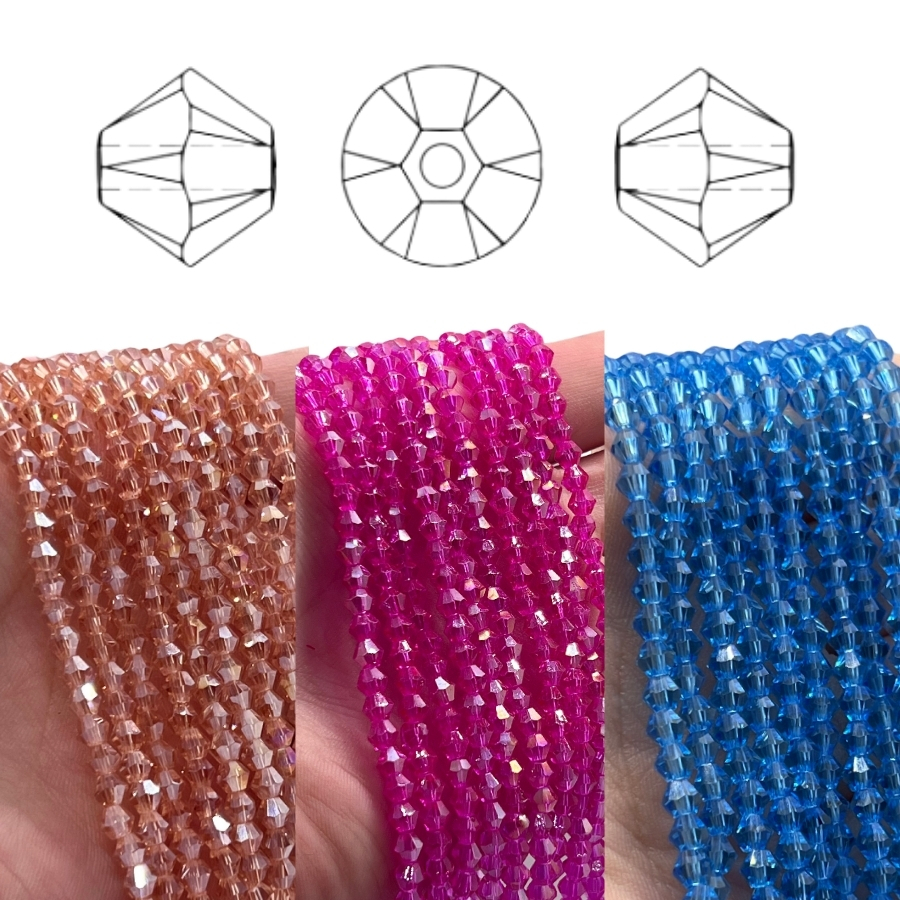 1 Fio de Cristal 4mm Balãozinho Entremeios Artesanato Guias e Terços Religiosos em Oferta na Shopee