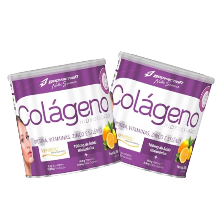 KIT 2 Colagenos verisol c/ acido Hialuronico - Body Action - 200g - (2UNIDADES) em Oferta na Shopee