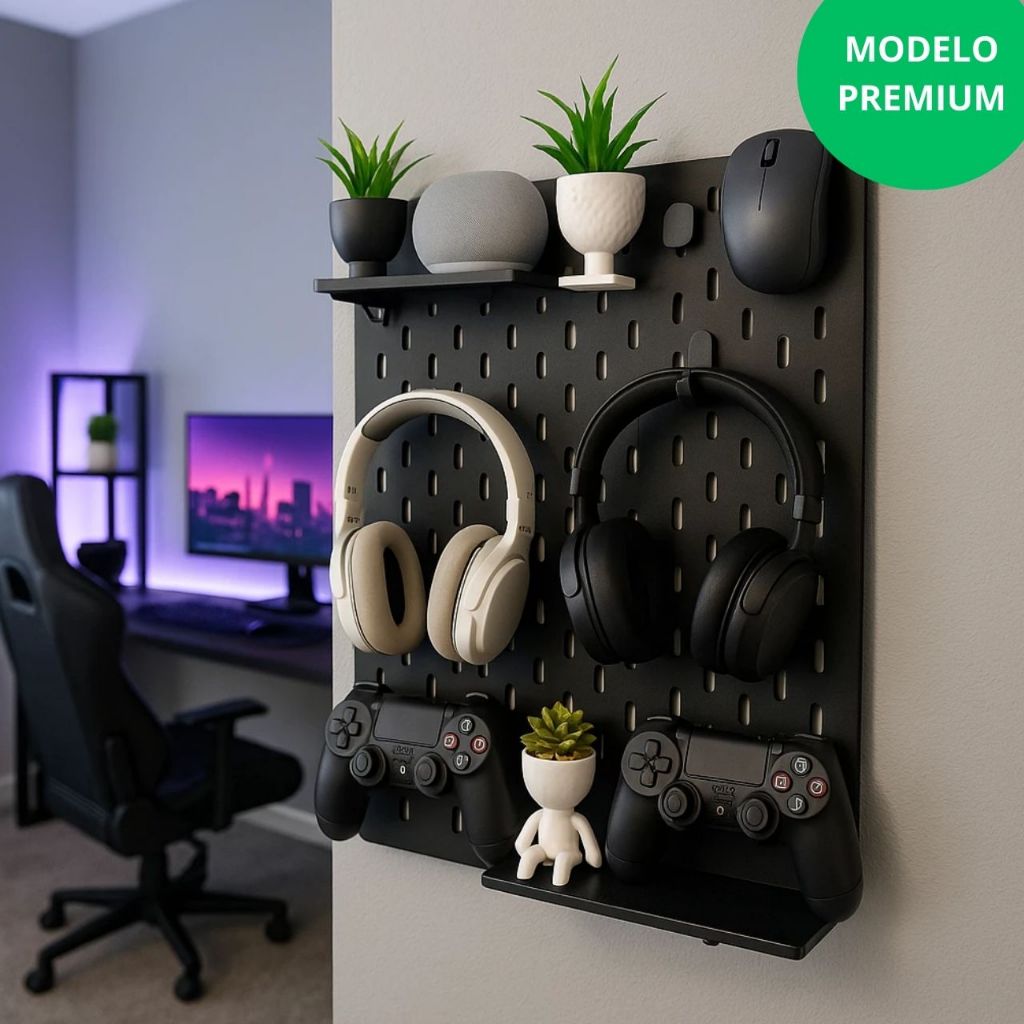Pegboard Gamer Setup Premium Organizador Home Office De Parede Quarto Gamer Decoração Gamer