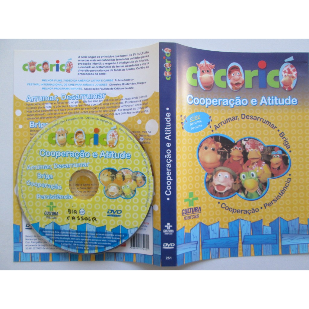 DVD - COCORICÓ / Cooperação E Atitude / Arrumar * Desarrumar * Briga * Cooperação * Persistência /Midia Do DVD Impecável